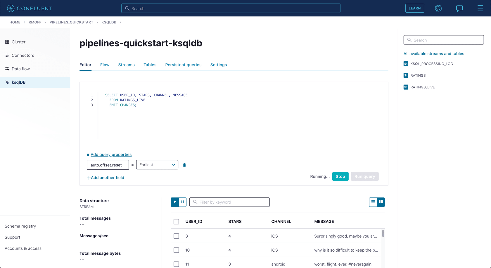 test in Channel Values - Kafka Data Pipeline